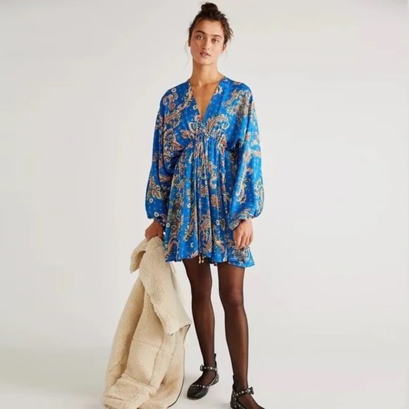 ✨2x HP✨Free People Arzel Printed Mini Dress NWT - Picture 4 of 8